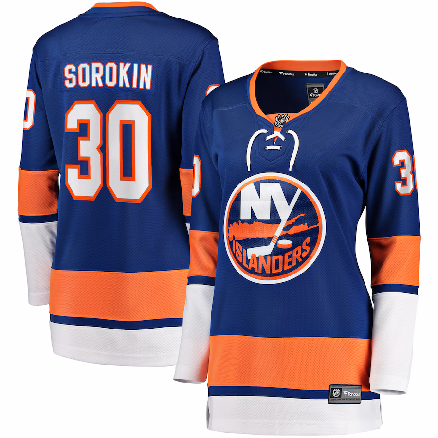 Women's New York Islanders Ilya Sorokin Fanatics Royal Home Breakaway Player Jersey - Puhuasuan