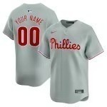 Men's Philadelphia Phillies  Nike Gray Away Limited Custom Jersey - Puhuasuan