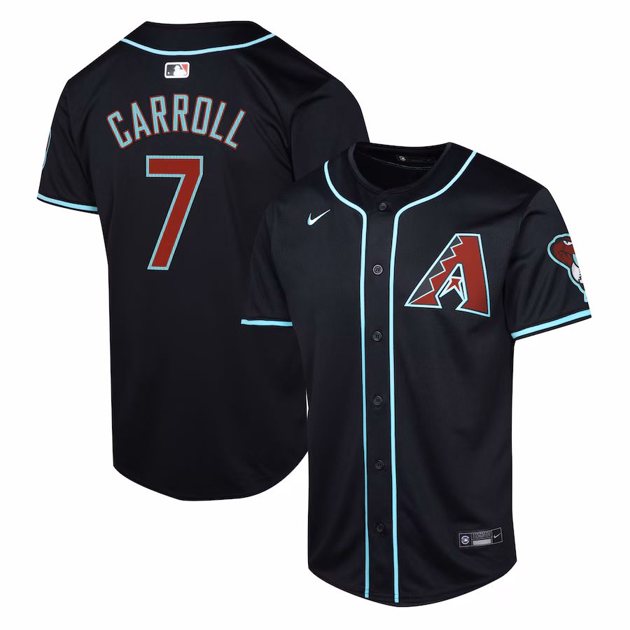 Youth Arizona Diamondbacks Corbin Carroll Nike Black Alternate Limited Player Jersey - Puhuasuan