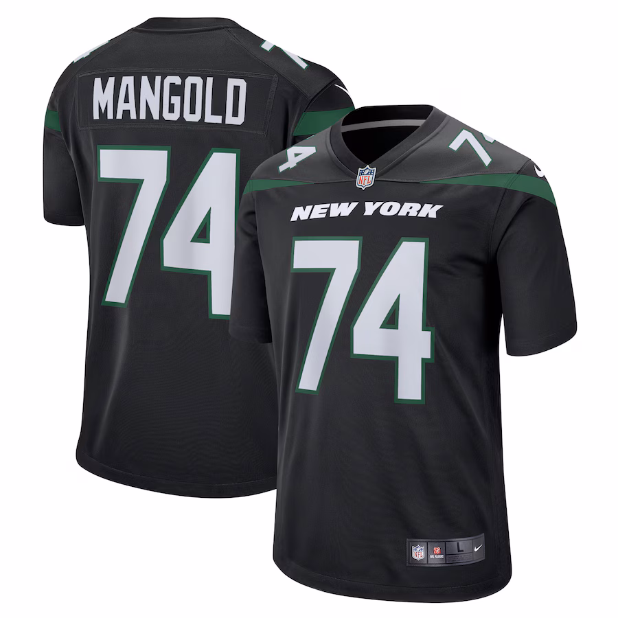 Men's New York Jets Nick Mangold Nike Black Retired Player Jersey - Puhuasuan