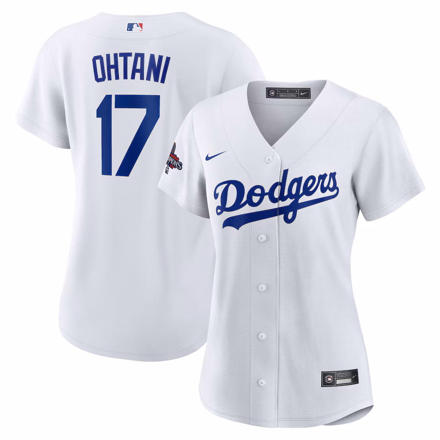 Women's Los Angeles Dodgers Shohei Ohtani Nike White 2024 World Series Champions Home Replica Player Jersey - Puhuasuan