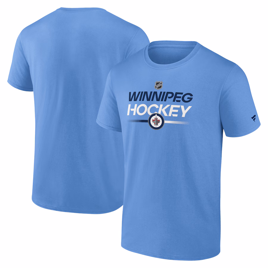 Men's Winnipeg Jets Fanatics Blue Authentic Pro Wordmark Alt Logo T-Shirt - Puhuasuan