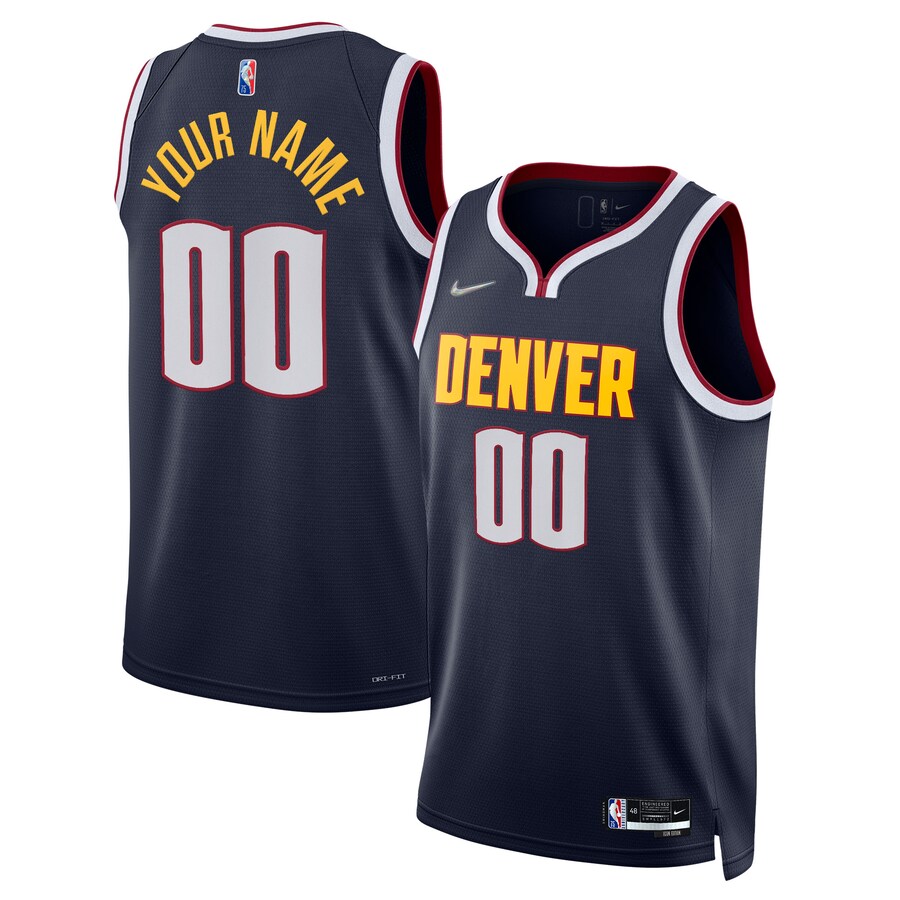 Men's Denver Nuggets Nike Navy 2021/22 Diamond Swingman Custom Jersey - Icon Edition - Puhuasuan