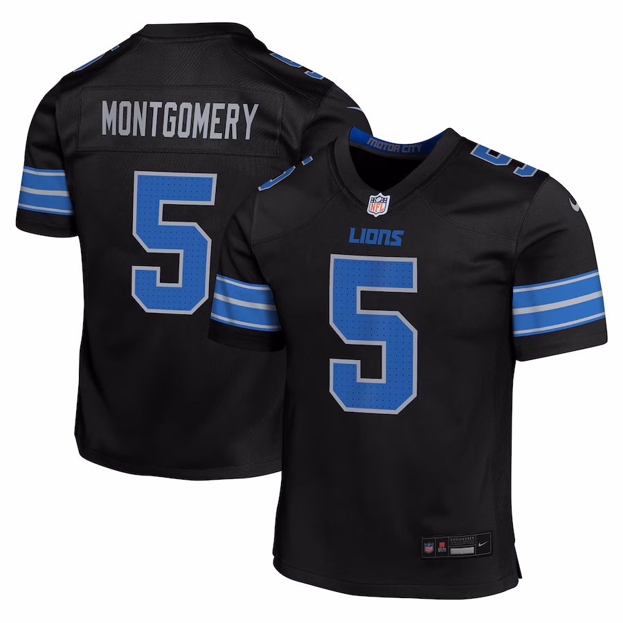 Youth Detroit Lions David Montgomery Nike Black Alternate Player Game Jersey - Puhuasuan