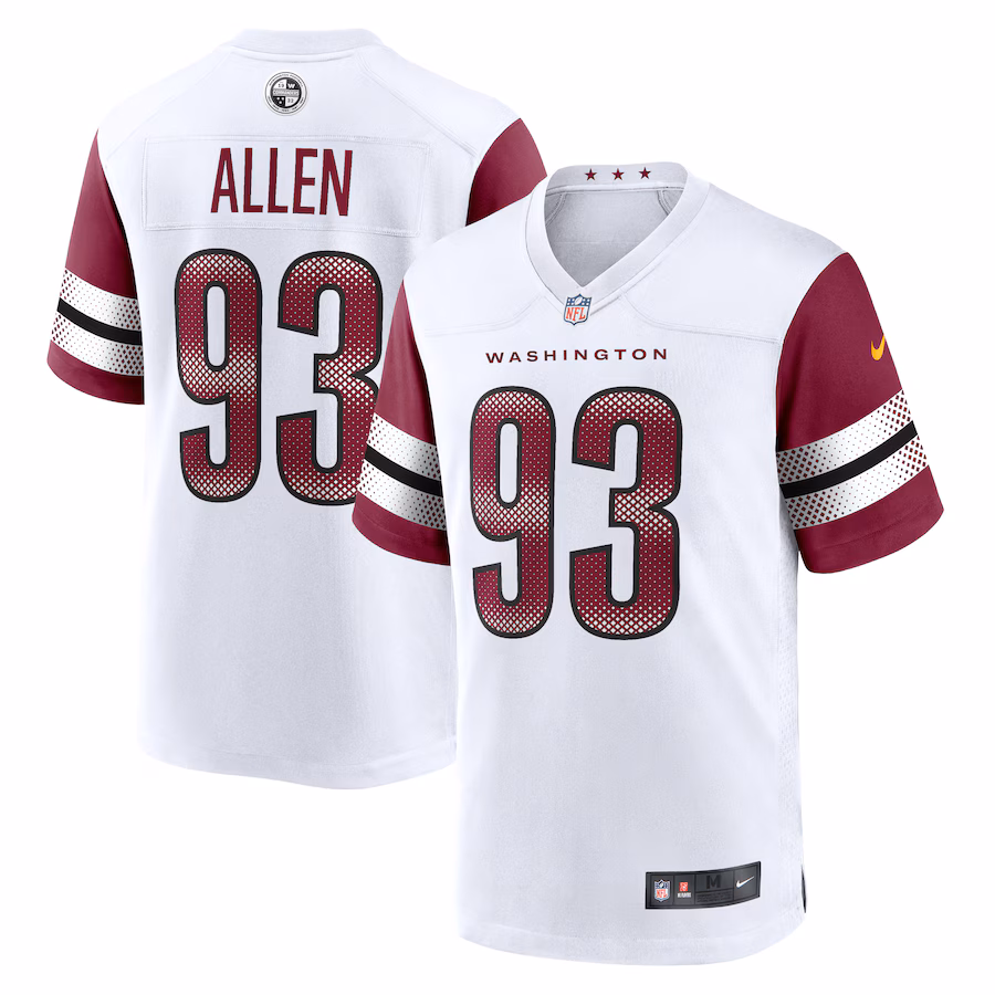 Men's Washington Commanders Jonathan Allen Nike White Game Jersey - Puhuasuan