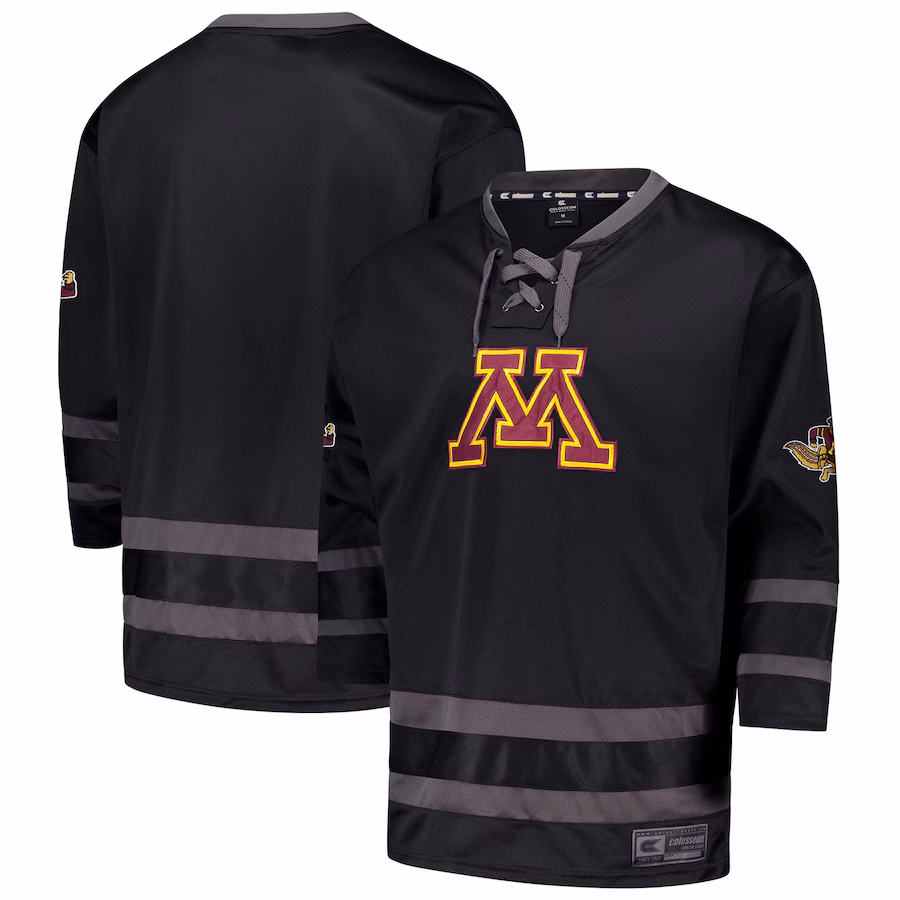 Men's Colosseum Black Minnesota Golden Gophers On The Ice Hockey Jersey - Puhuasuan
