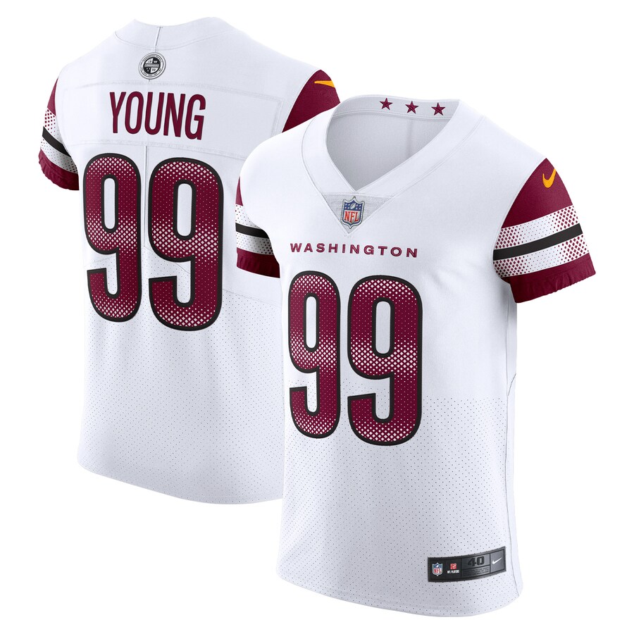 Men's Washington Commanders Chase Young Nike White Vapor Elite Jersey - Puhuasuan