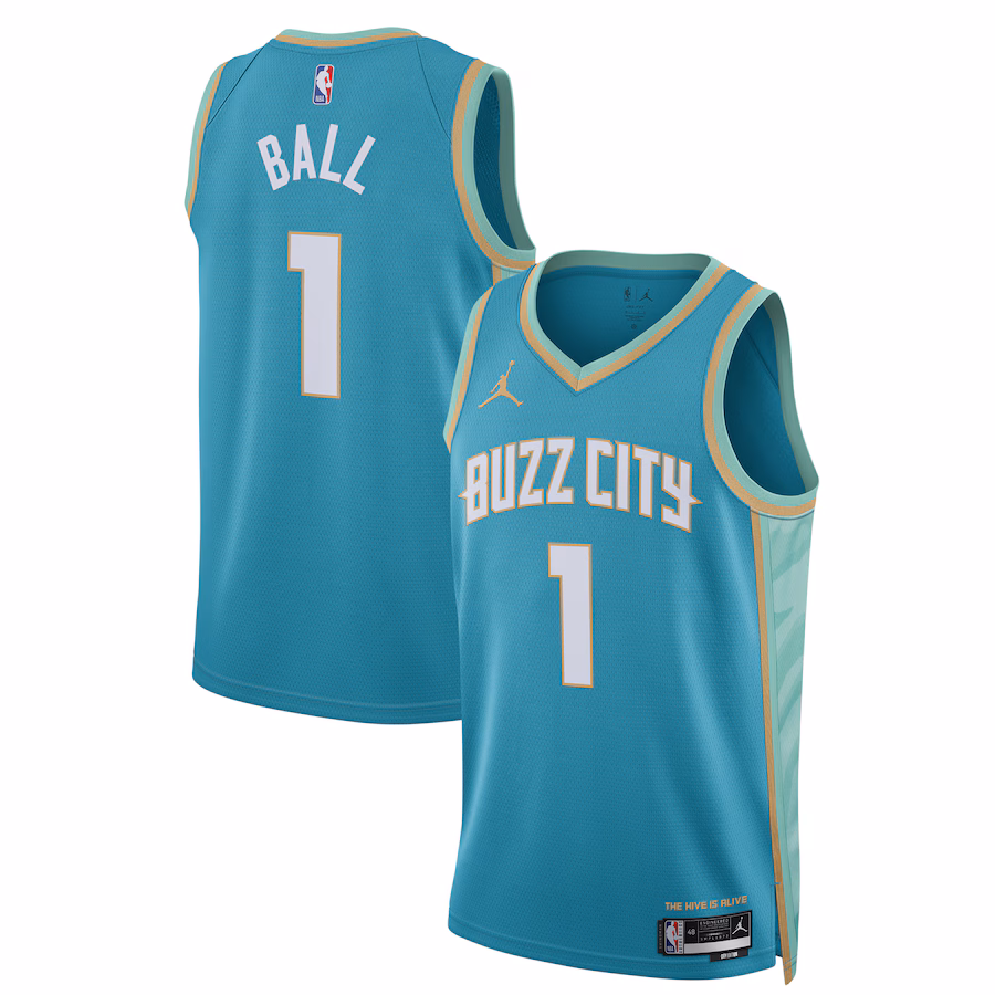 Unisex Charlotte Hornets LaMelo Ball Jordan Brand Teal 2023/24 Swingman Jersey - City Edition - Puhuasuan