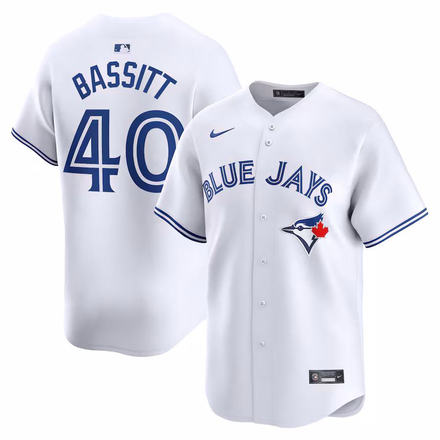 Men's Toronto Blue Jays Chris Bassitt Nike White Home Limited Player Jersey - Puhuasuan