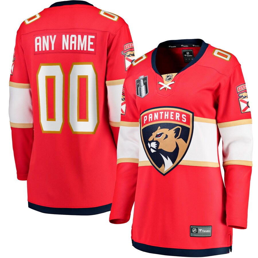 Women's Florida Panthers  Fanatics Branded Red 2023 Stanley Cup Final Home Breakaway Custom Jersey - Puhuasuan