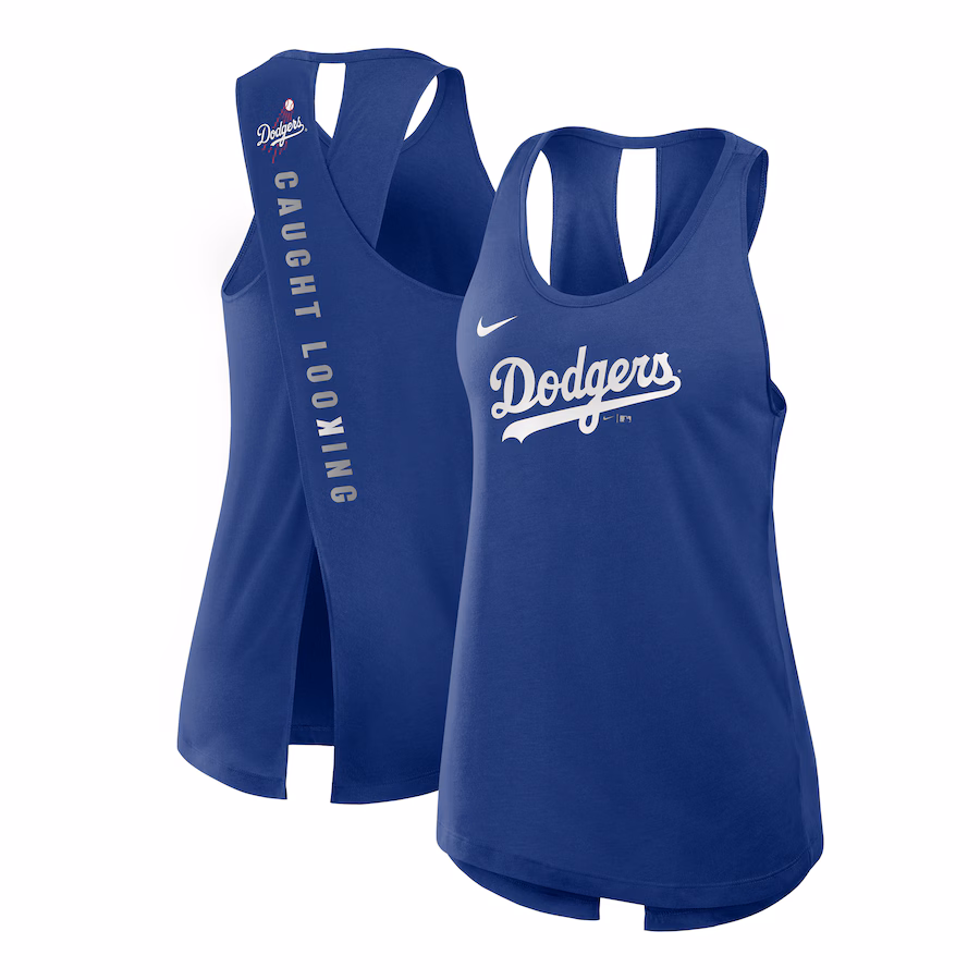 Women's Los Angeles Dodgers Nike Royal Crisscross Performance Tank Top - Puhuasuan