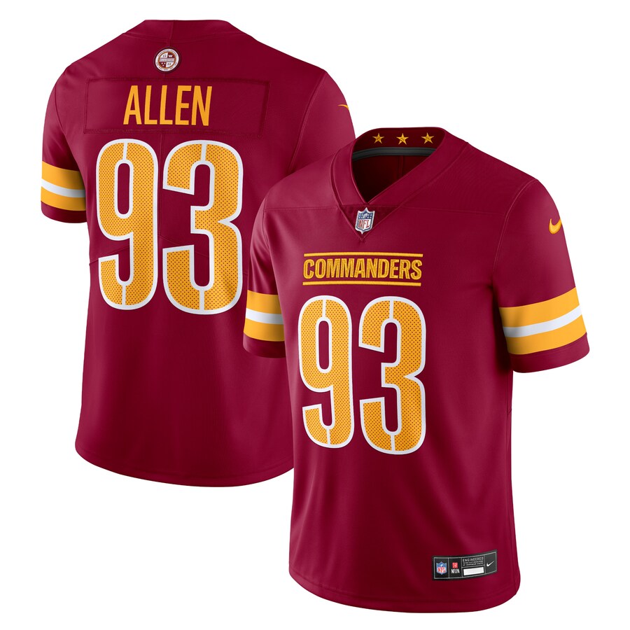 Men's Washington Commanders Jonathan Allen Nike Burgundy  Vapor Untouchable Limited Jersey - Puhuasuan