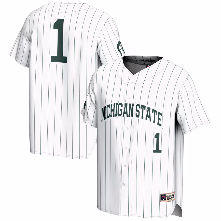 Youth GameDay Greats #1 White Michigan State Spartans Lightweight Baseball Jersey - Puhuasuan