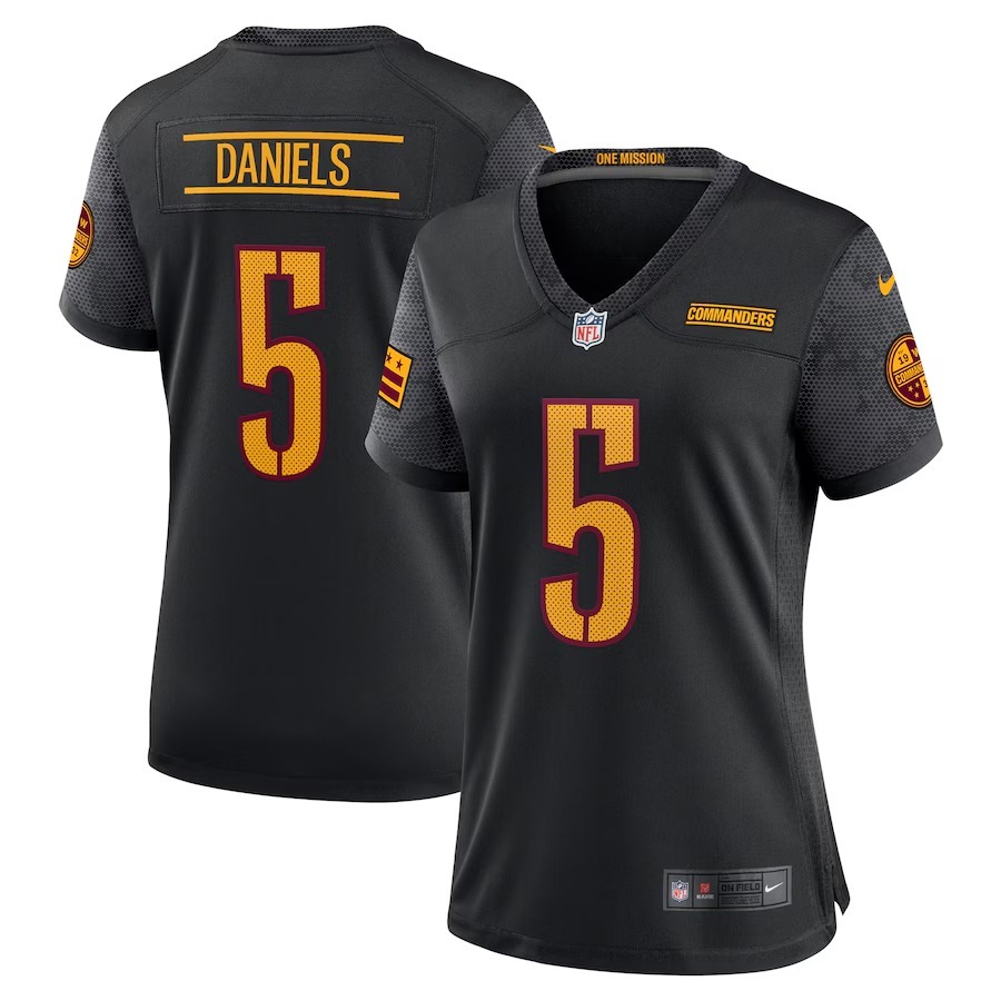 Women's Washington Commanders Jayden Daniels Nike Black Alternate Game Player Jersey - Puhuasuan