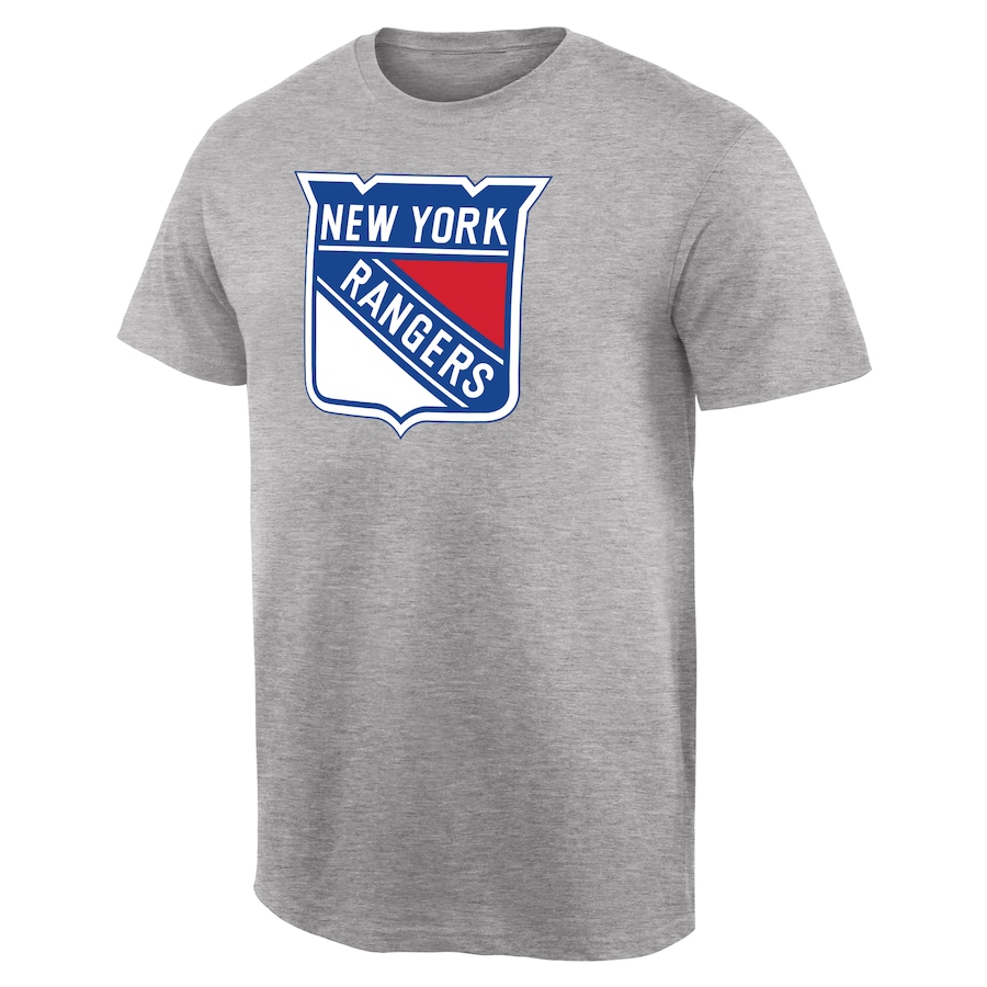 Men's New York Rangers Ash Team Primary Logo T-Shirt - Puhuasuan