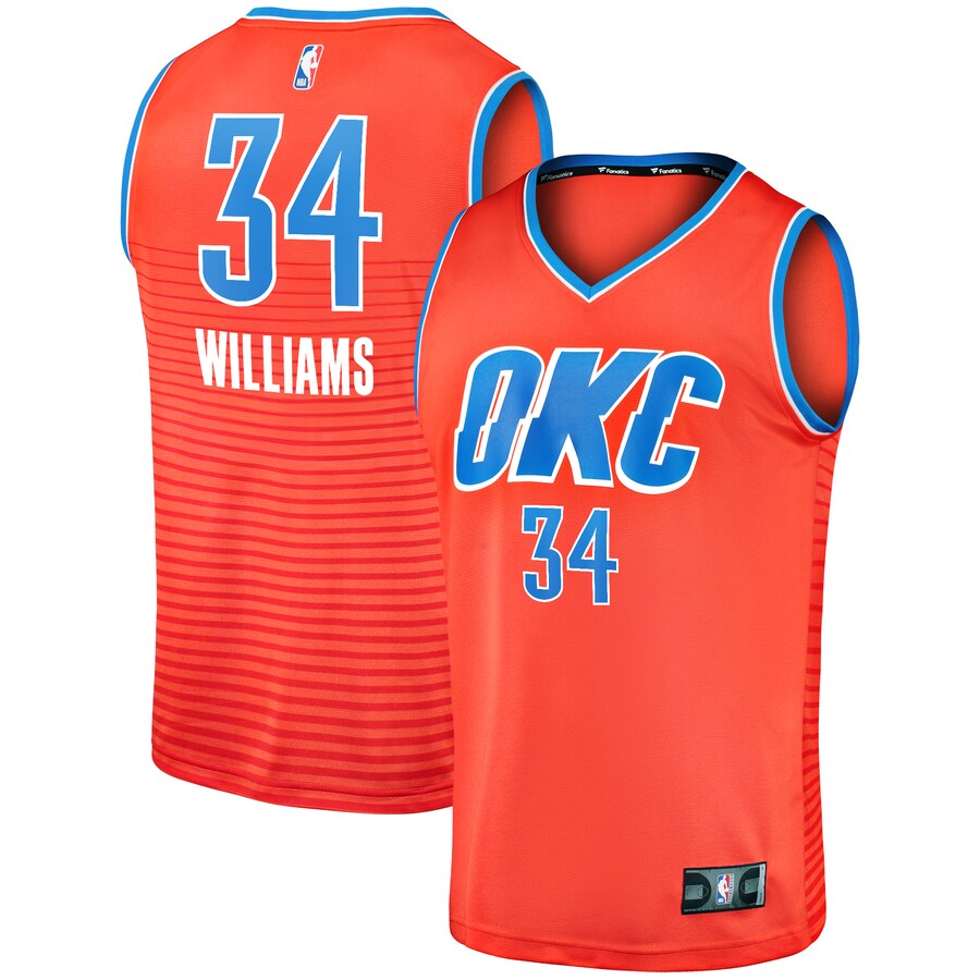 Men's Oklahoma City Thunder Kenrich Williams Fanatics Orange Fast Break Replica Player Jersey - Statement Edition - Puhuasuan