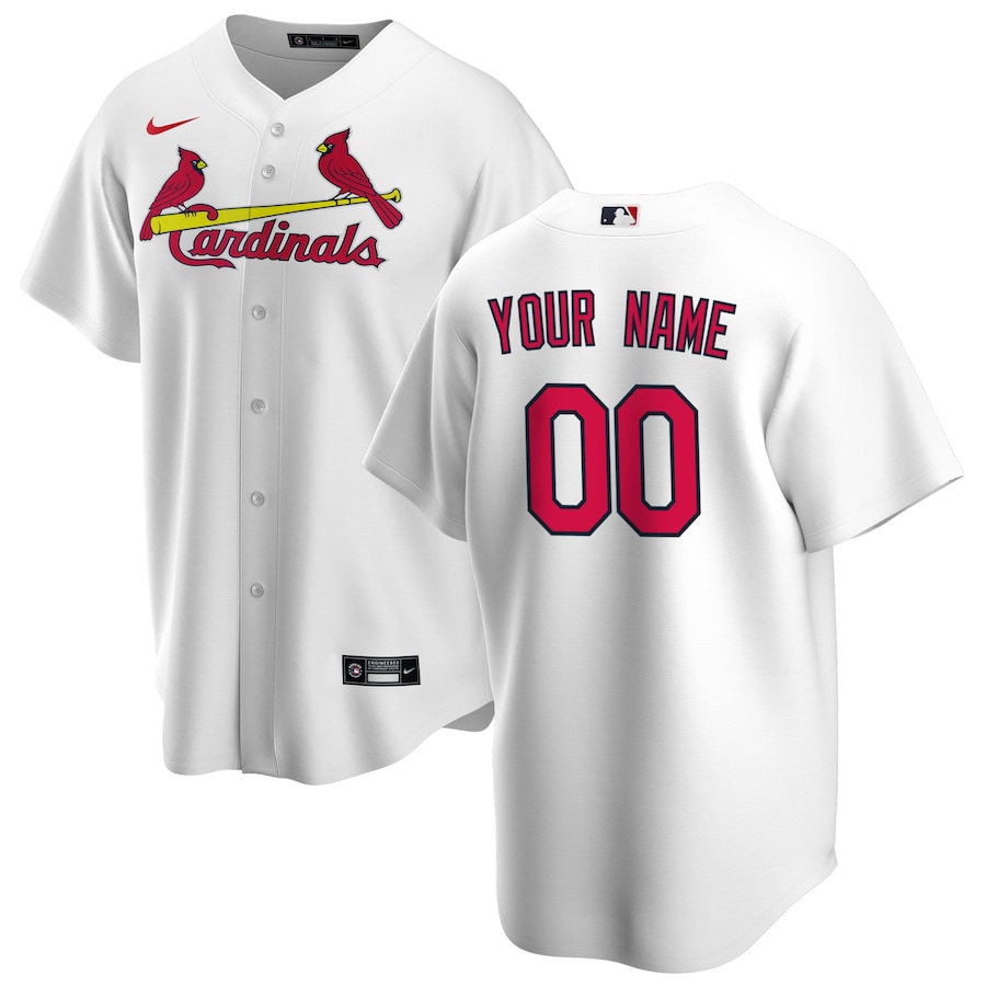Youth St. Louis Cardinals Nike White Home Replica Custom Jersey - Puhuasuan