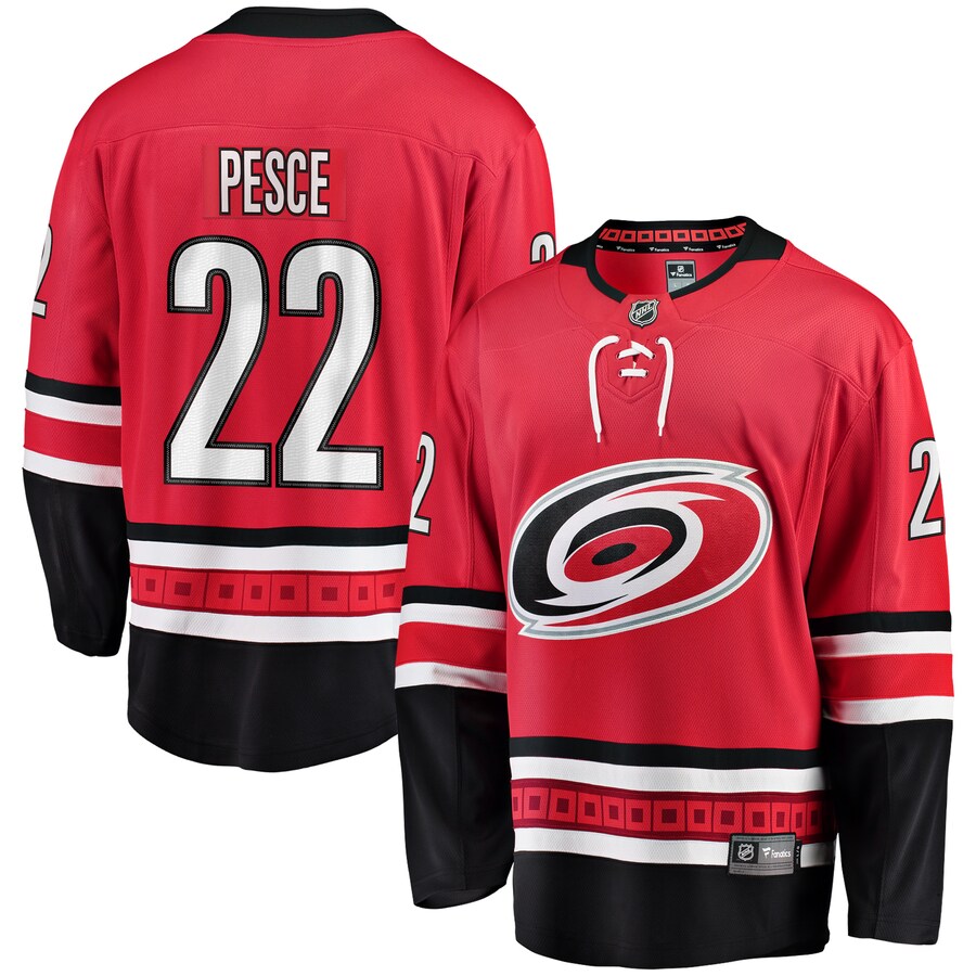 Men's Carolina Hurricanes Brett Pesce Fanatics Branded Red Alternate Breakaway Player Jersey - Puhuasuan