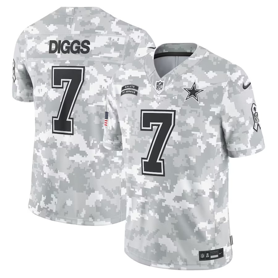 Men's Dallas Cowboys Trevon Diggs Nike Arctic Camo 2024 Salute to Service Limited Jersey - Puhuasuan