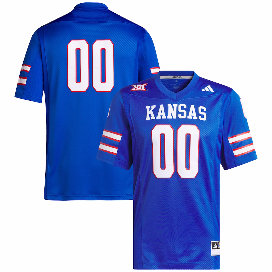 #00 Kansas Jayhawks adidas Premier Football Jersey - Royal - Puhuasuan