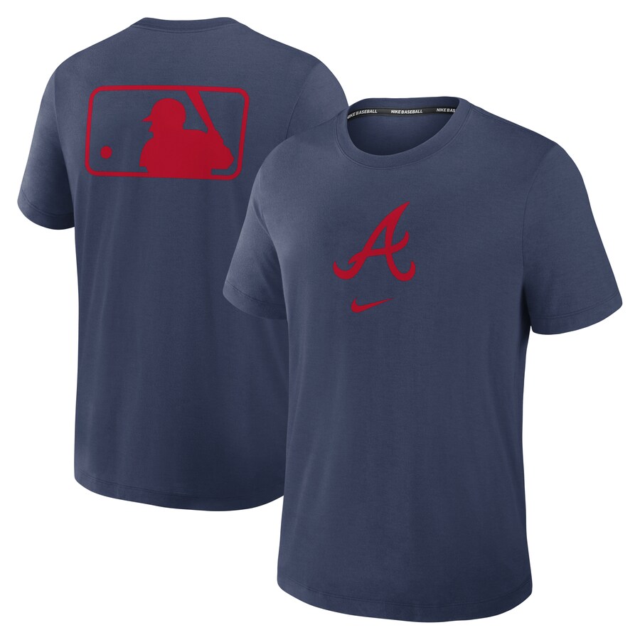 Men's Atlanta Braves Nike Navy Authentic Collection Early Work Tri-Blend Performance T-Shirt - Puhuasuan