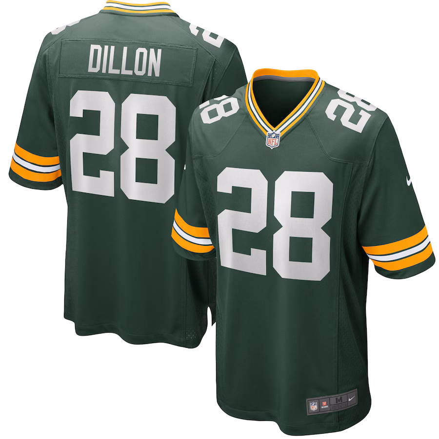 Men's Green Bay Packers AJ Dillon Nike Green Team Game Jersey - Puhuasuan