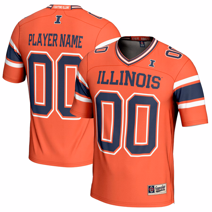 Illinois Fighting Illini GameDay Greats NIL Pick-A-Player Football Jersey - Orange - Puhuasuan