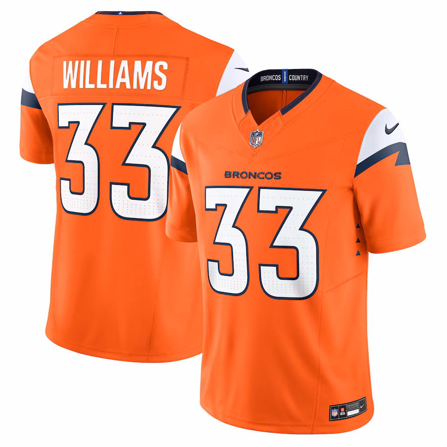 Men's Denver Broncos Javonte Williams Nike Orange Mile High Collection Vapor F.U.S.E. Limited Jersey - Puhuasuan