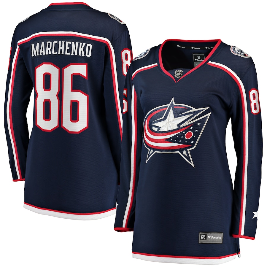 Women's Columbus Blue Jackets Kirill Marchenko Fanatics Navy Home Breakaway Player Jersey - Puhuasuan