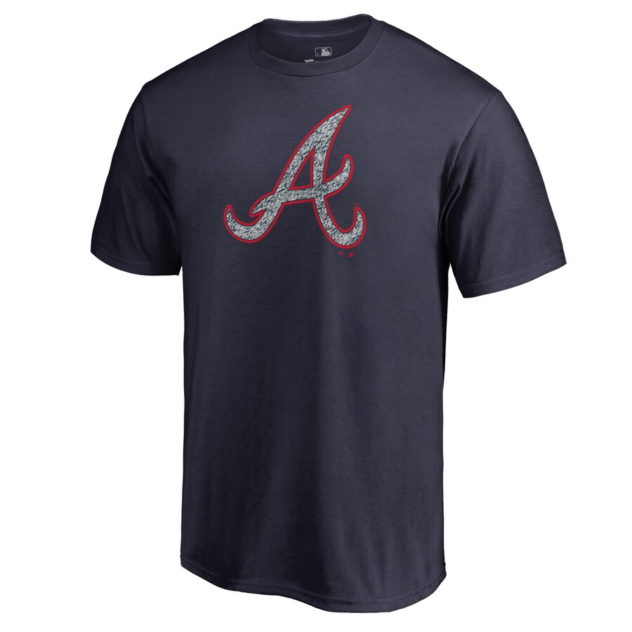 Men's Atlanta Braves Navy Static Logo T-Shirt - Puhuasuan
