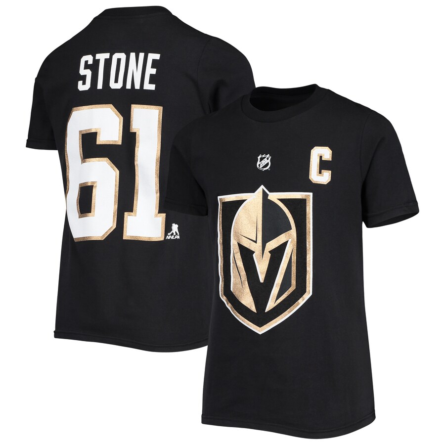 Youth Vegas Golden Knights Mark Stone Black Player Name & Number T-Shirt - Puhuasuan