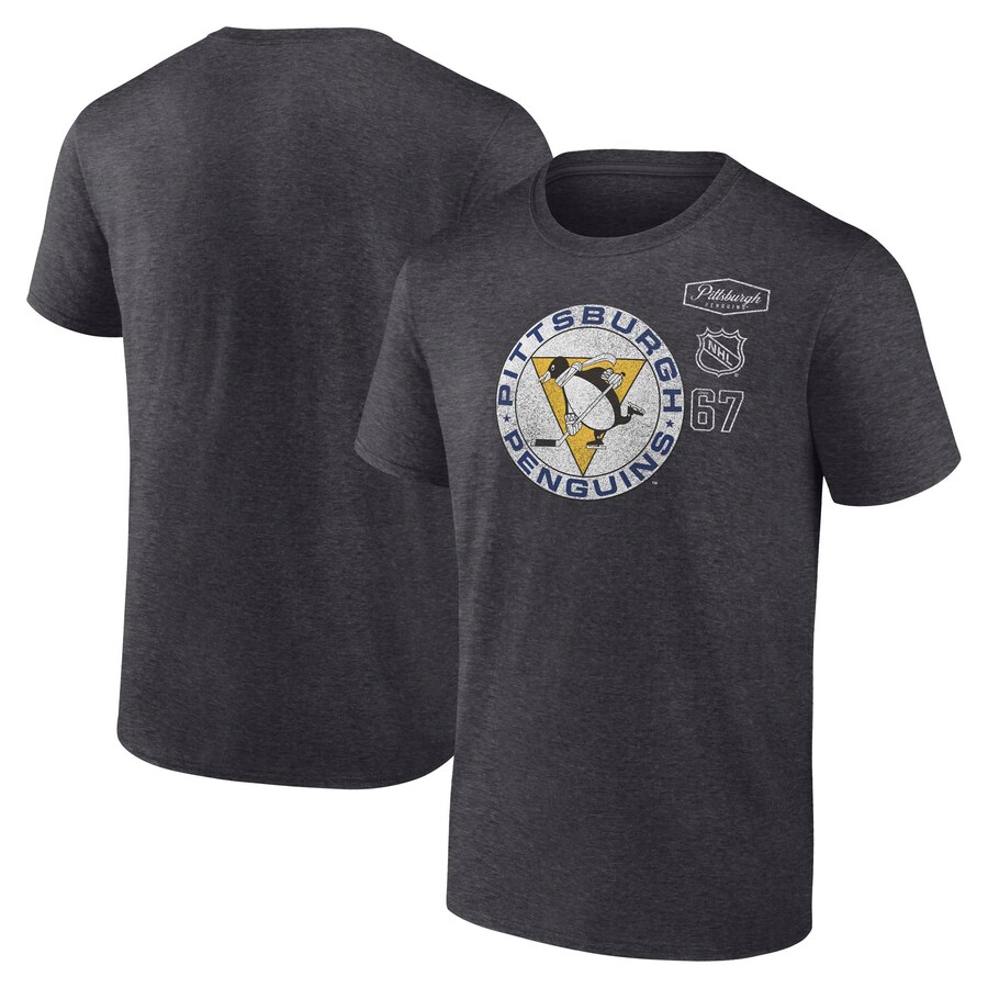 Men's Pittsburgh Penguins Fanatics Heather Charcoal Origin T-Shirt - Puhuasuan