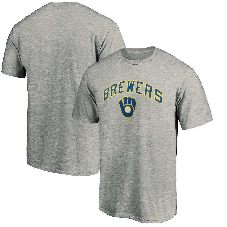 Men's Milwaukee Brewers Heather Gray Cooperstown Collection Wahconah T-Shirt - Puhuasuan
