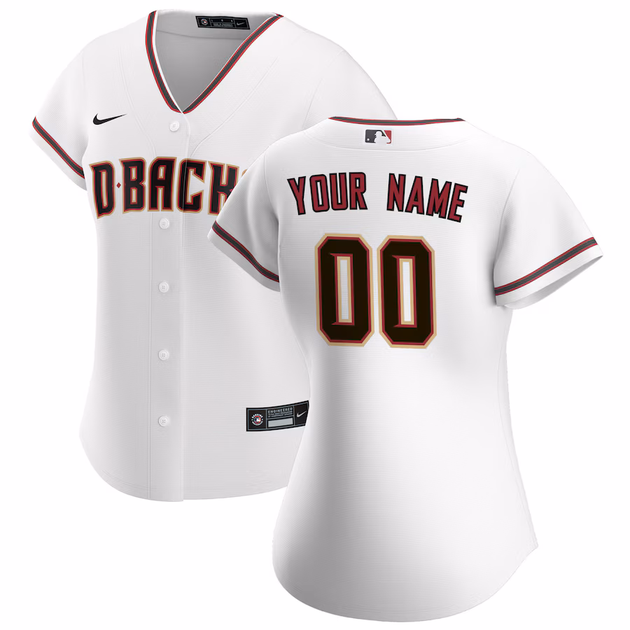 Women's Arizona Diamondbacks Nike White Home Replica Custom Jersey - Puhuasuan