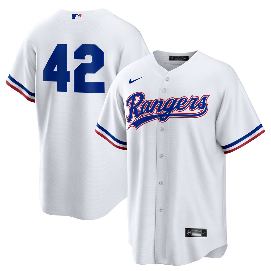 Men's Texas Rangers Nike White Home 2025 Jackie Robinson Day Replica Jersey - Puhuasuan