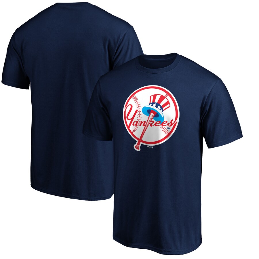 Men's New York Yankees Navy Cooperstown Collection Forbes Team Logo T-Shirt - Puhuasuan