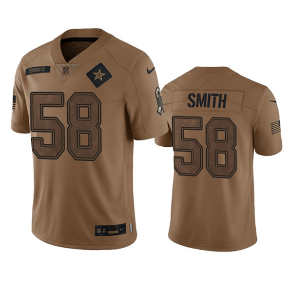 Men's Dallas Cowboys #58 Mazi Smith 2023 Brown Salute To Service Limited Football Stitched Jersey - Puhuasuan