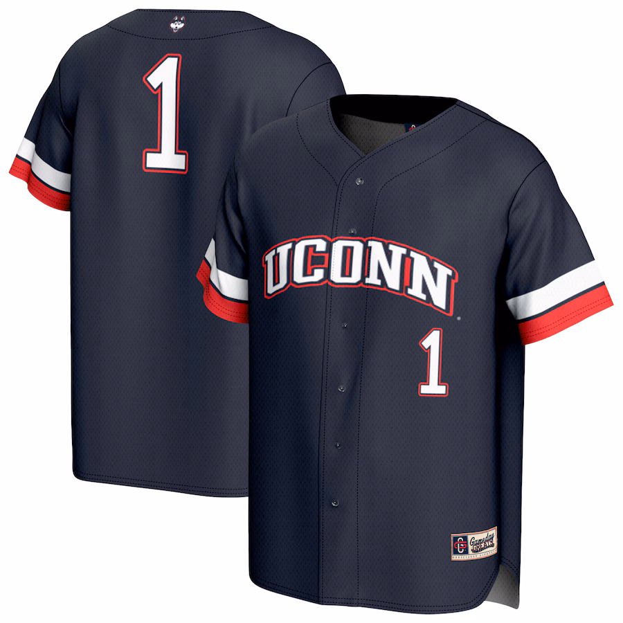 Youth GameDay Greats #1 Navy UConn Huskies Lightweight Collegiate Baseball Fashion Jersey - Puhuasuan