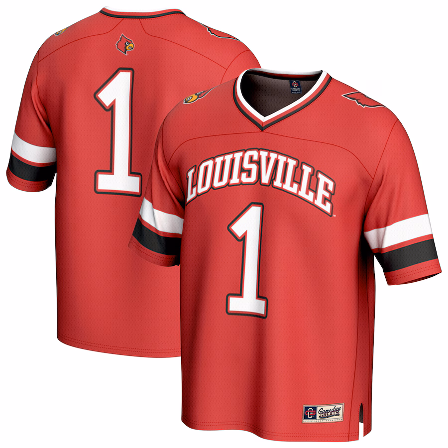 Youth GameDay Greats #1 Red Louisville Cardinals Lightweight Collegiate Football Fashion Jersey - Puhuasuan