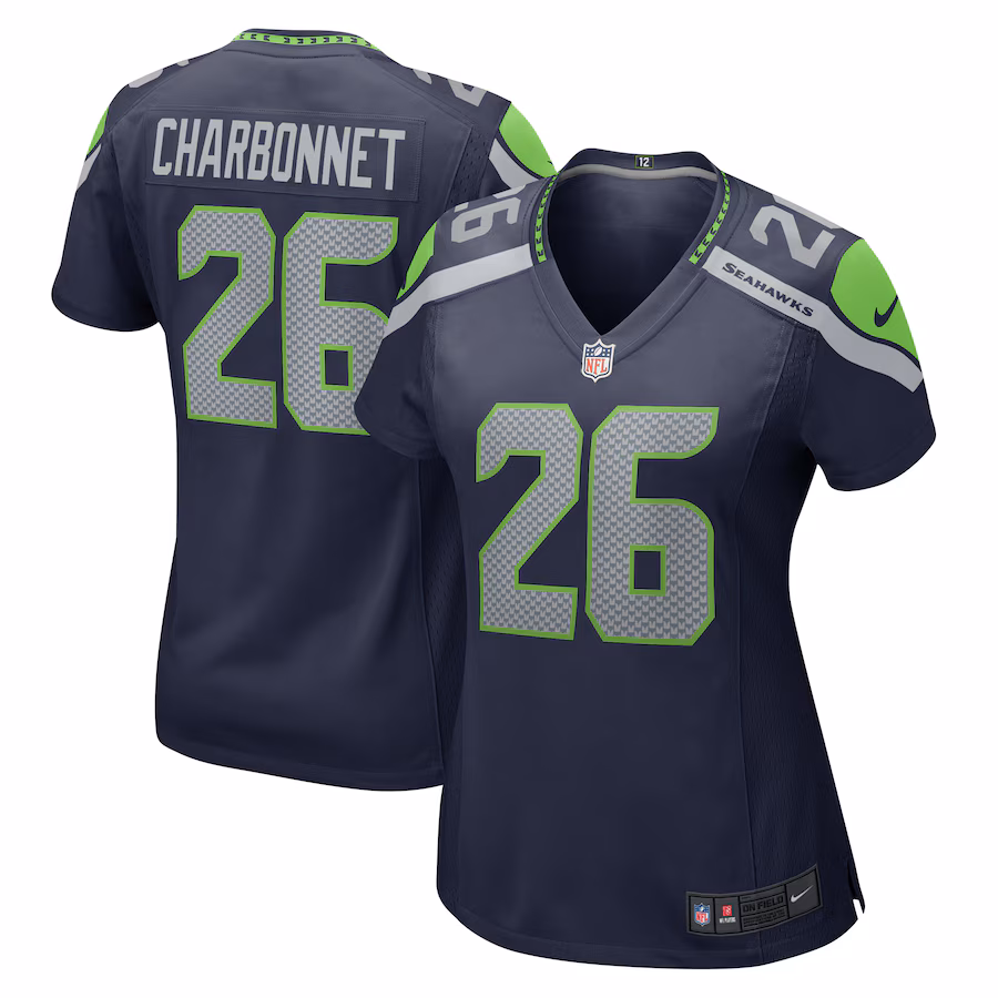 Women's Seattle Seahawks Zach Charbonnet Nike College Navy  Game Jersey - Puhuasuan