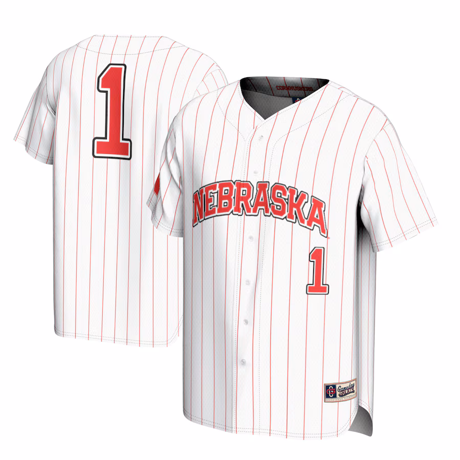 #1 Nebraska Huskers GameDay Greats Youth Lightweight Baseball Jersey - White - Puhuasuan