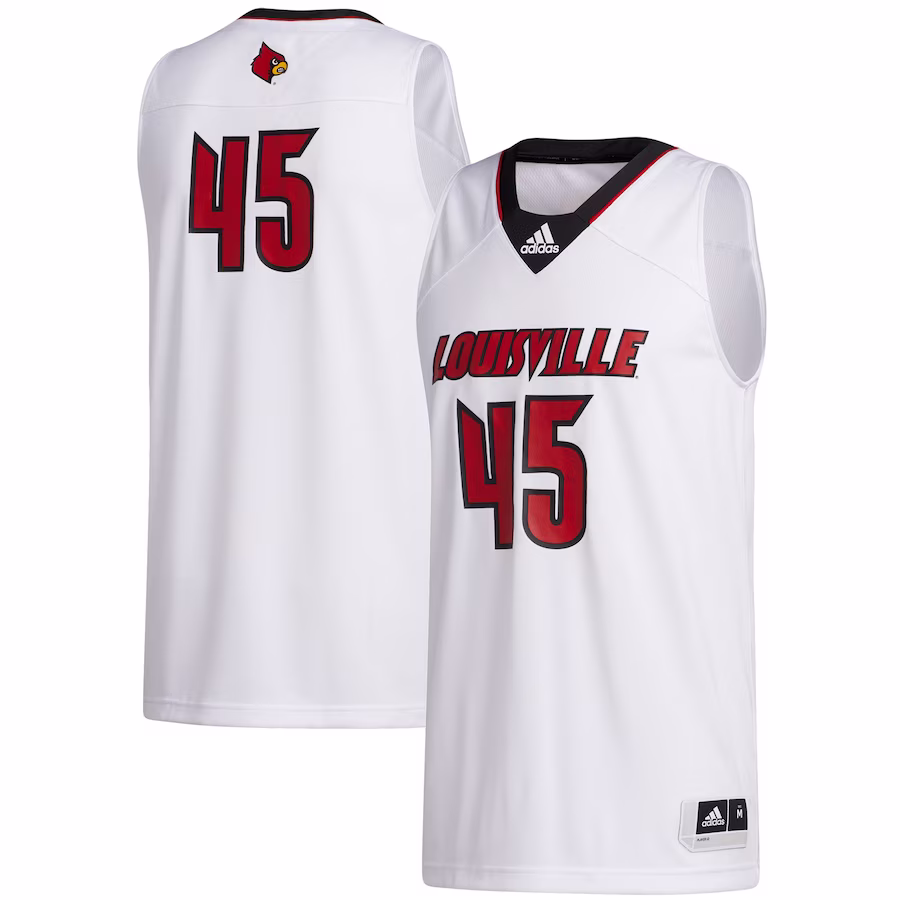 #45 Louisville Cardinals adidas Swingman Jersey - White - Puhuasuan