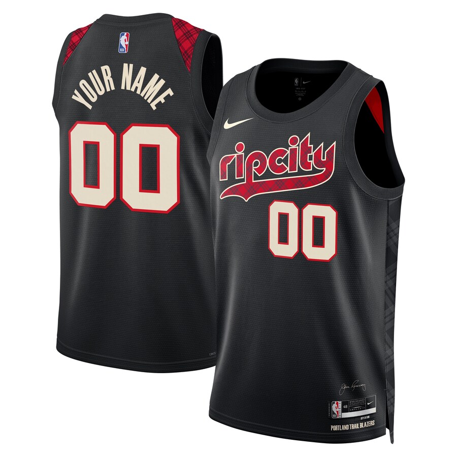 Unisex Portland Trail Blazers  Nike Black 2023/24 Custom Swingman Jersey - City Edition - Puhuasuan