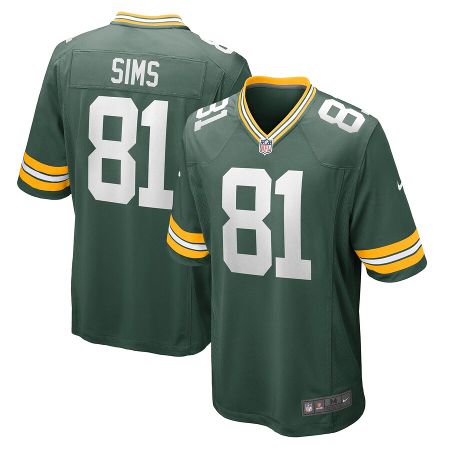 Men's Green Bay Packers Ben Sims Nike  Green Team Game Jersey - Puhuasuan
