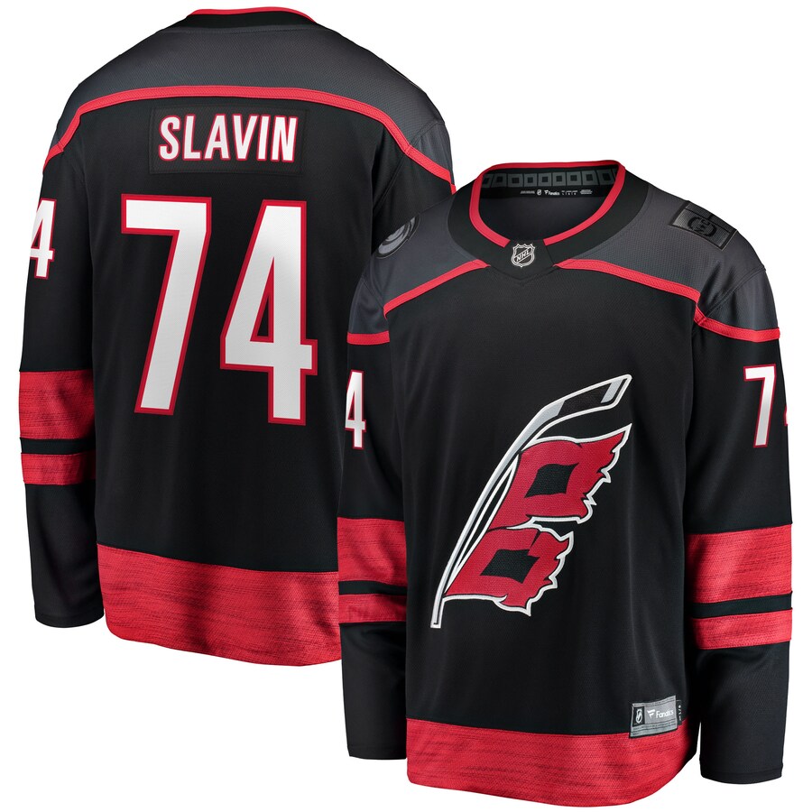 Men's Carolina Hurricanes Jaccob Slavin Fanatics Branded Black Home Breakaway Player Jersey - Puhuasuan