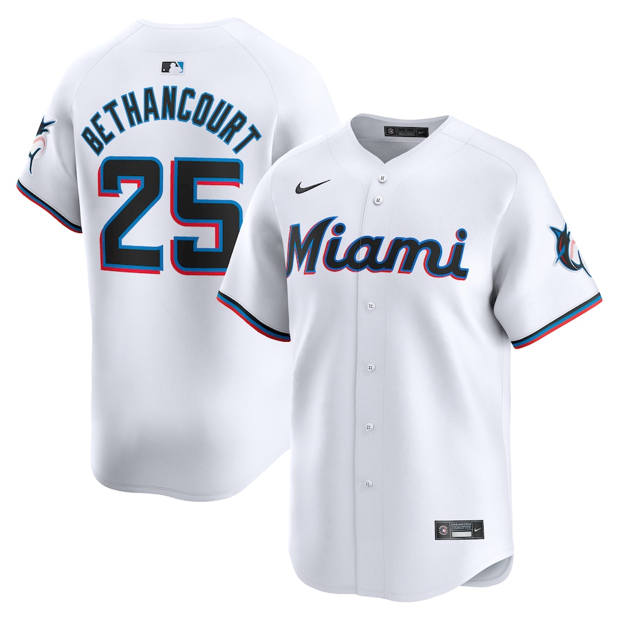 Men's Miami Marlins Christian Bethancourt Nike White Home Limited Player Jersey - Puhuasuan