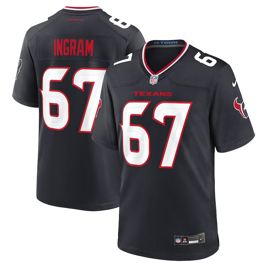 Men's Houston Texans Ed Ingram Nike Navy Team Game Jersey - Puhuasuan