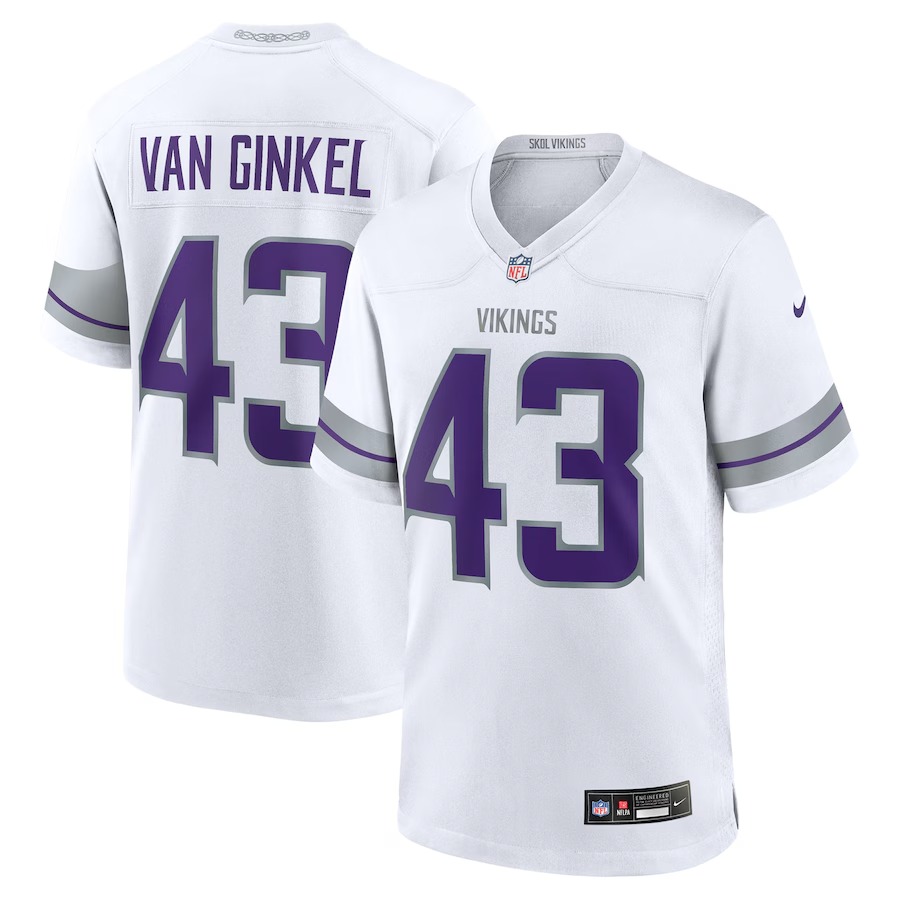 Men's Minnesota Vikings Andrew Van Ginkel Nike  White Alternate Game Jersey - Puhuasuan