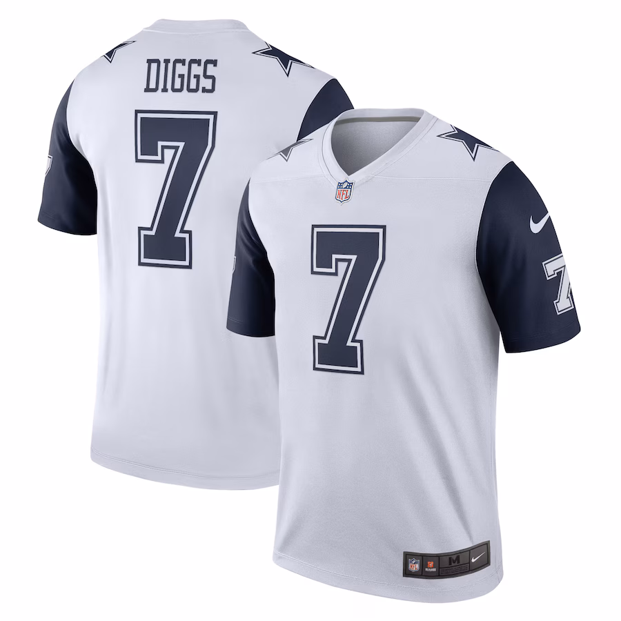 Men's Dallas Cowboys Trevon Diggs Nike White Alternate Legend Player Performance Top - Puhuasuan
