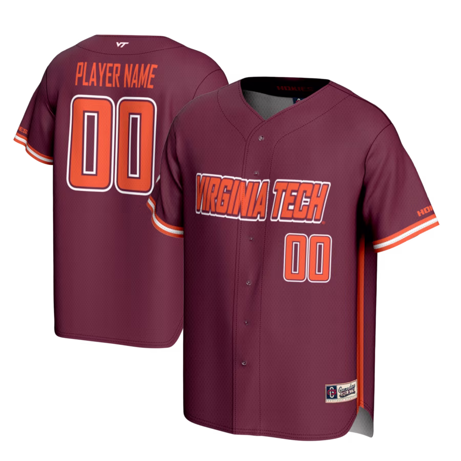 Virginia Tech Hokies GameDay Greats Youth NIL Pick-A-Player Lightweight Baseball Jersey - Maroon - Puhuasuan